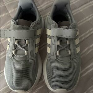 Adidas Kids Gray and White Sneakers